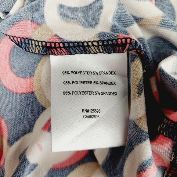 Ellen Tracy Colorful Abstract Print Long Sleeve Dress with Belt P3105 - Picture 7 of 8